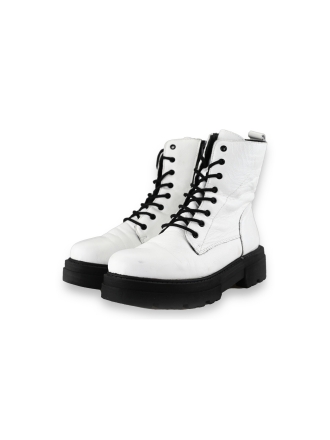 Poelman Veterboots Wit 199908
