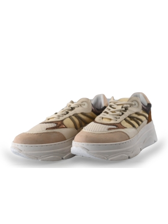 Poelman Sneakers bruin met combinatie 264302