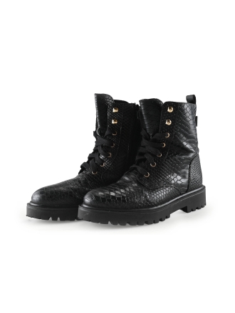 Poelman Veterboots Zwart 326264
 Maat 38
 