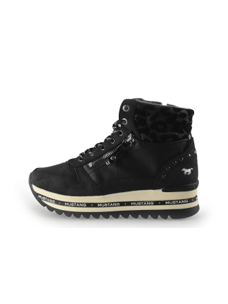 Mustang Hoge sneakers Zwart 350268
 Maat 37
 