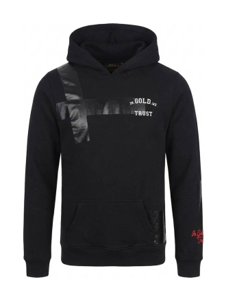 In Gold We Trust Hoodie Zwart 608419
 Maat 14
 