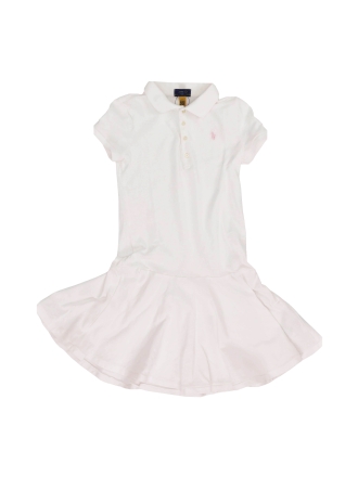 Ralph Lauren Jurk Wit 611422
 Maat 140
 
